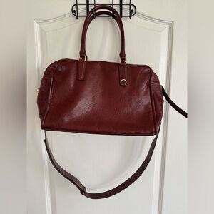 Banana Republic Deep Red Leather Satchel